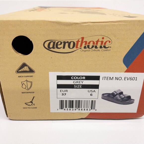 Aerothotic Aerosoft Women's Orthopedic Buckle Gray Sock Sandals size 6 - Picture 9 of 9